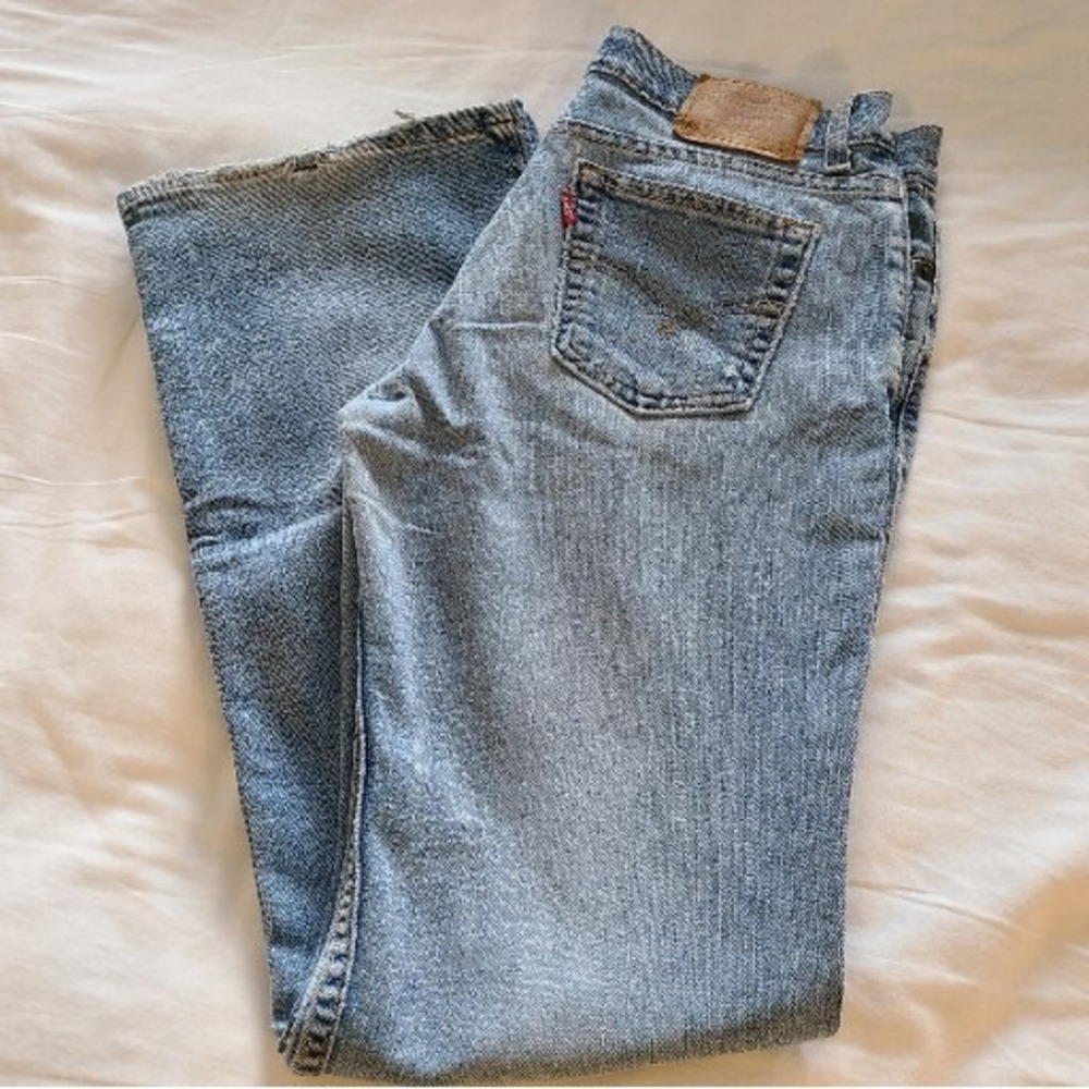Vtg LEVI'S 518 Superlow Bootcut Stretch Denim Jeans‎ Sz 7/8 JR Juniors Y2K EUC